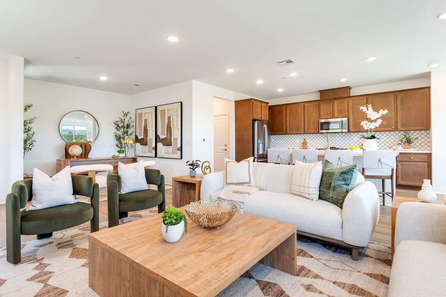 Modern living room with furniture and decor