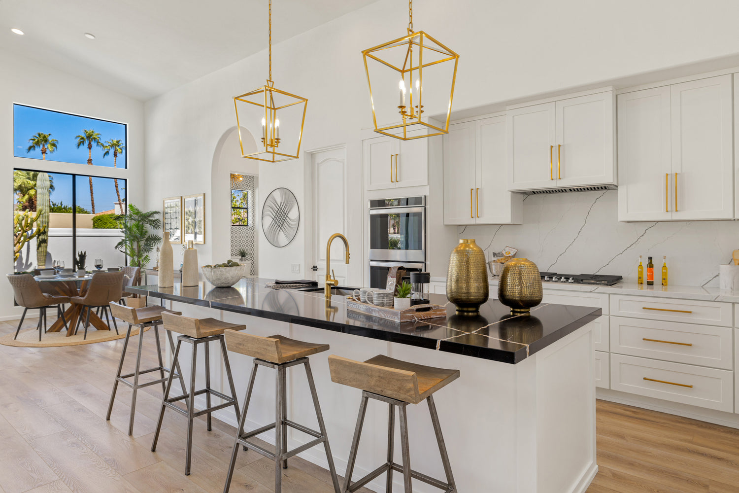 Simply Staging - Staged Kitchen Area - Barstools, Art & Decor