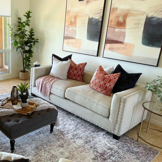 Cream Sofa in a staged living room