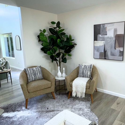 Modern Accent Chair in a staged living room