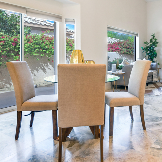  Oatmeal Dining Chair in a staged dining room