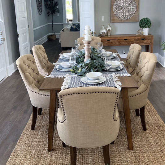 Tufted Dining Chair in a staged dining room