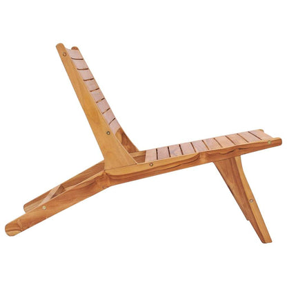 vidaXL Patio Chair with Footrest Solid Teak Wood-5