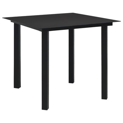 vidaXL Garden Dining Set 3/5 Piece PVC Rattan Black Outdoor Dinner Table Chair-1