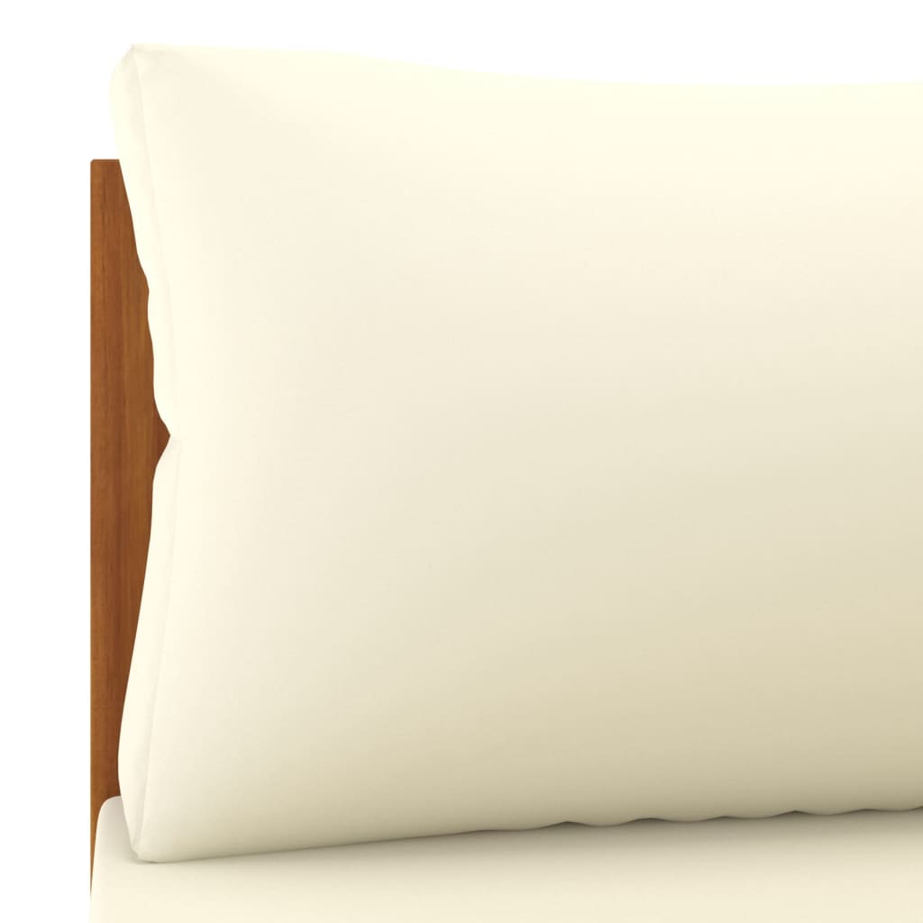 vidaXL Corner Sofas 2 pcs with Cream White Cushions Solid Acacia Wood-6