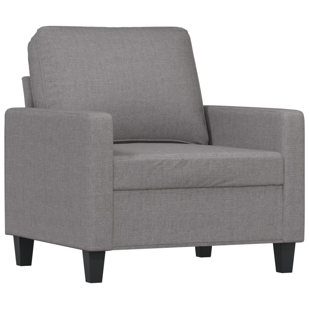 vidaXL 4 Piece Sofa Set with Cushions Light Gray Fabric-2