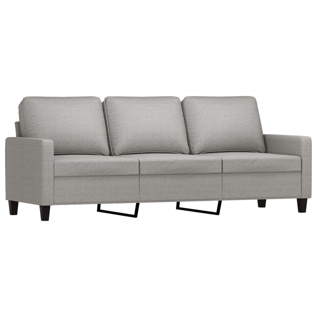 vidaXL 4 Piece Sofa Set with Cushions Light Gray Fabric-4